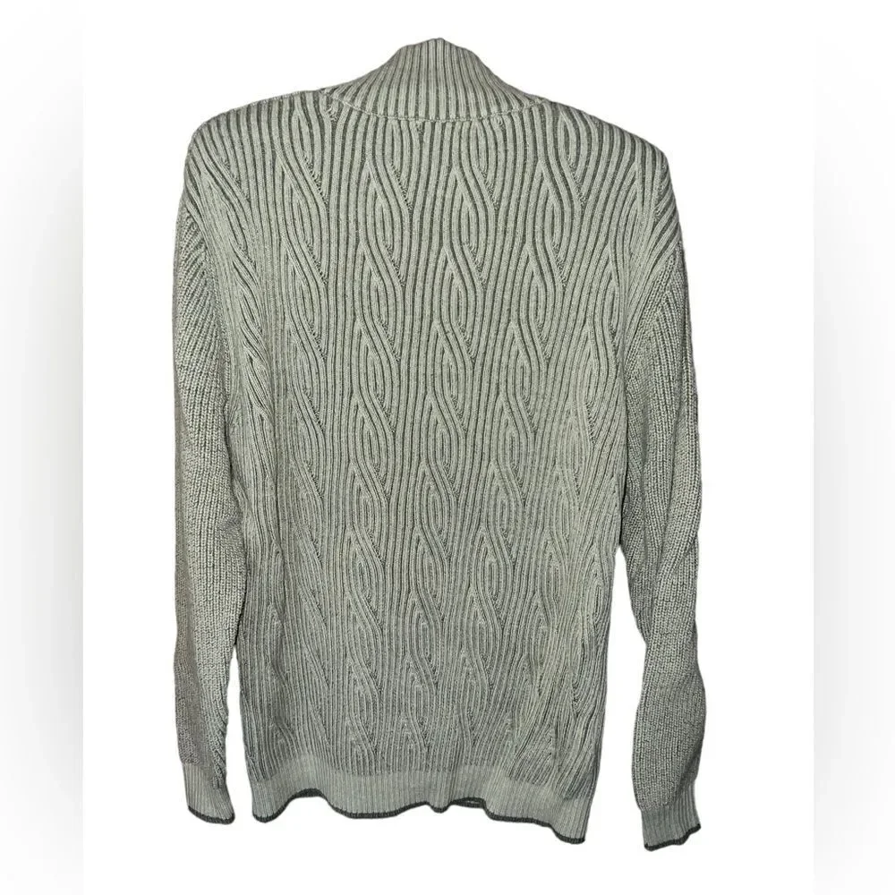 Tommy Bahamas 1/4‎ zip sage green mock turtleneck sweater men's size large